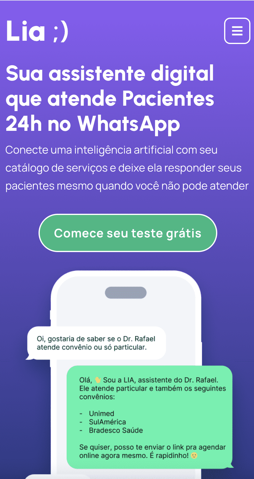 Desenvolvimento de Landing Page: Lia ;)